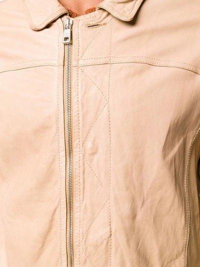 Shop Giorgio Brato Leather Jacket In Brown