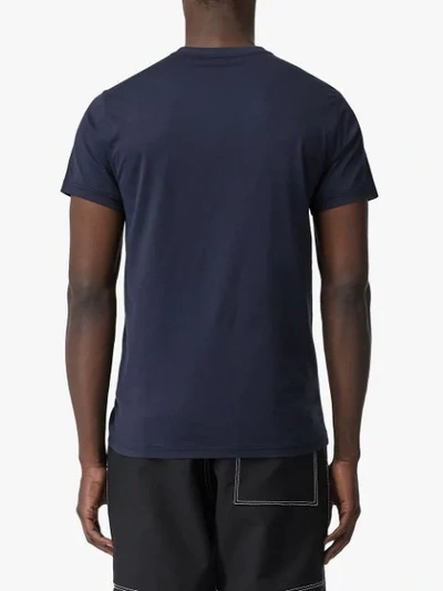 Shop Burberry Monogram Motif V-neck T-shirt In Blue