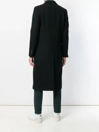 Shop Ami Alexandre Mattiussi Double Breasted Long Coat In Black