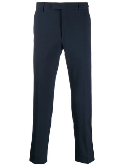 Shop Prada Slim Tailored Trousers In Blue