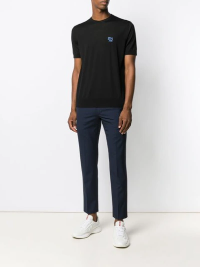 Shop Prada Slim Tailored Trousers In Blue