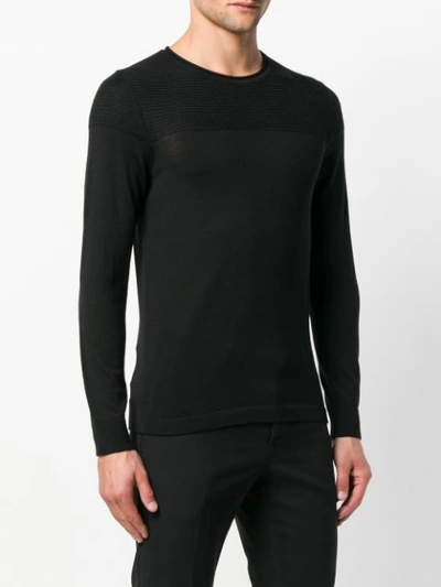 Shop Cenere Gb Knitted Detail Sweater - Black