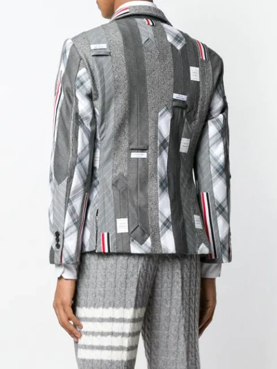 Shop Thom Browne Suiting Tie Embroidery Sport Coat In Grey