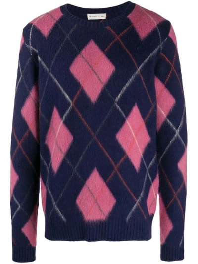 Shop Etro Intarsia Jumper In Blue