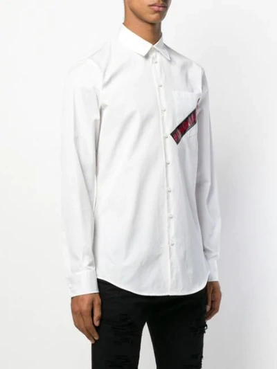Shop Dsquared2 Contrast Logo Shirt In White