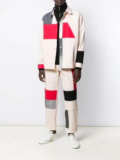 Diesel Red Tag Colour Block Button-up Shirt In Neutrals
