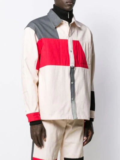 Diesel Red Tag Colour Block Button-up Shirt In Neutrals
