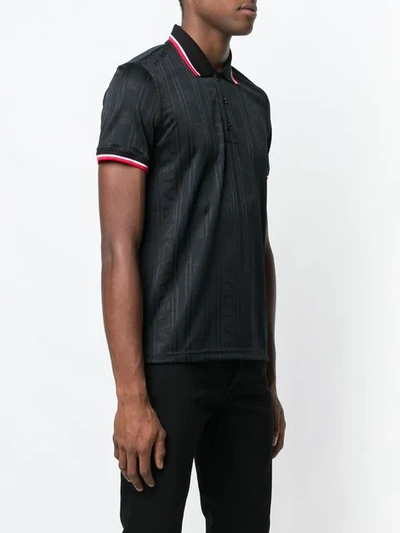 Shop Givenchy Contrast Stripe Polo Shirt In Black