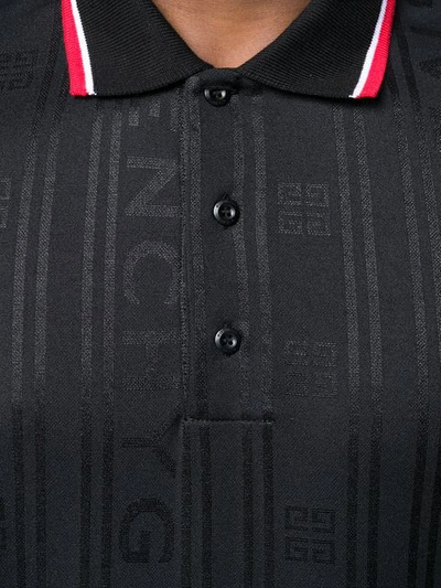 Shop Givenchy Contrast Stripe Polo Shirt In Black