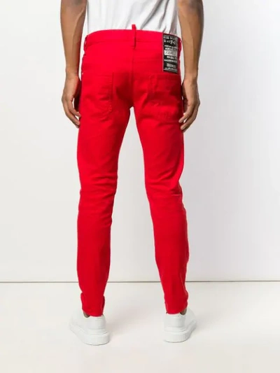 Shop Dsquared2 Skinny Dan Jeans In Red