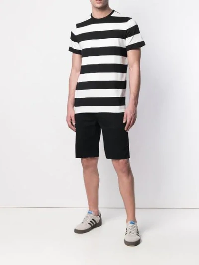 Shop J Brand Frayed Bermuda Denim Shorts In Black