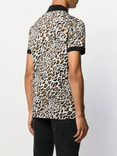 Shop Roberto Cavalli Spiky Leopard Polo Shirt In D0239