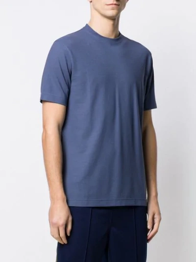 Shop Zanone Plain T-shirt In Blue