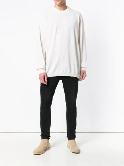 Shop Laneus Long Sleeved Sweater In White