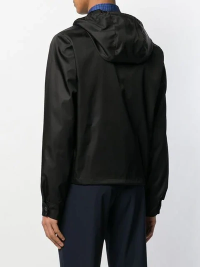 Shop Prada Logo Plaque Zipped Jacket In F0002 Black