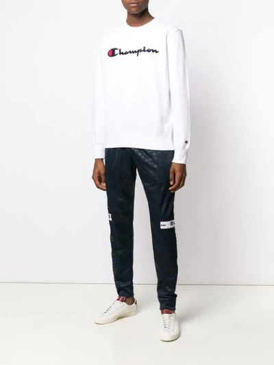 Shop Champion Logo Sweatshirt In White