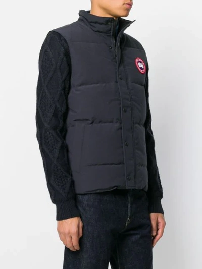 Shop Canada Goose Slim-fit Padded Gilet In Blue