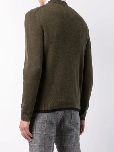 Shop Coach Pixel Rexy Intarsia Knitted Sweatshirt In Green