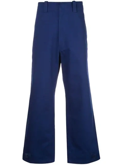 Shop Marni Flared Leg Trousers In Blue