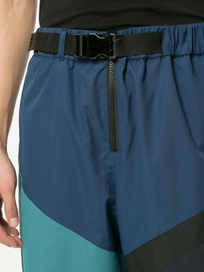 Shop Facetasm Contrast Stripe Track Pants In Blue