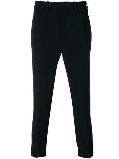 Shop Neil Barrett Cropped Tapered Trousers In Black