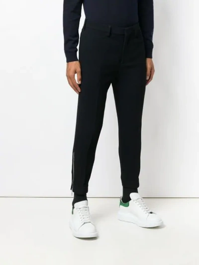 Shop Neil Barrett Cropped Tapered Trousers In Black