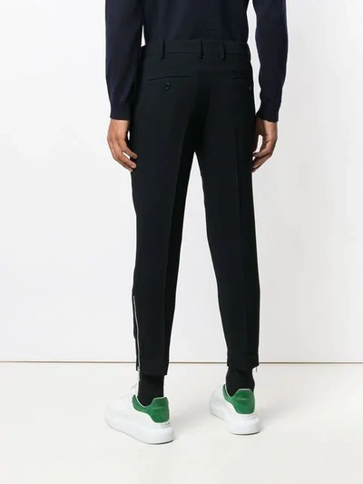 Shop Neil Barrett Cropped Tapered Trousers In Black