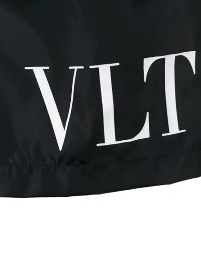 Shop Valentino Logo Print Swim Shorts In Blue
