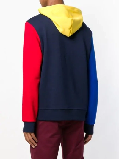 Shop Polo Ralph Lauren Colour Block Hoodie In Blue