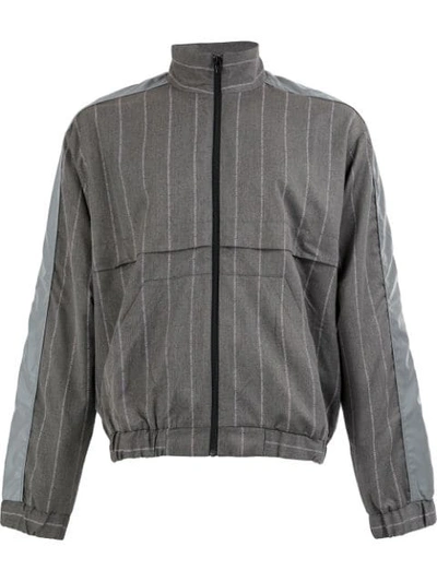 Shop Andrea Crews Striped Pinjac Jacket In Grey