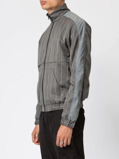 Shop Andrea Crews Striped Pinjac Jacket In Grey