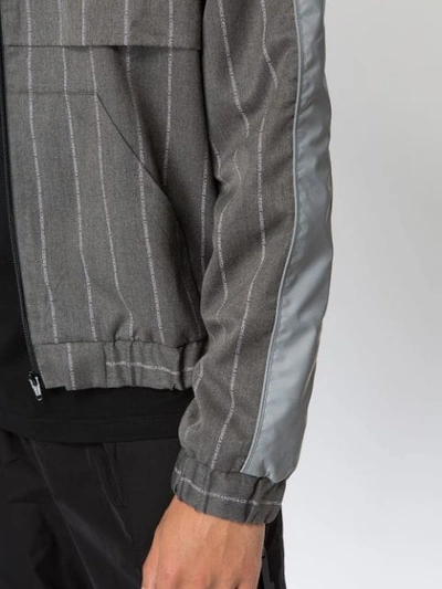Shop Andrea Crews Striped Pinjac Jacket In Grey