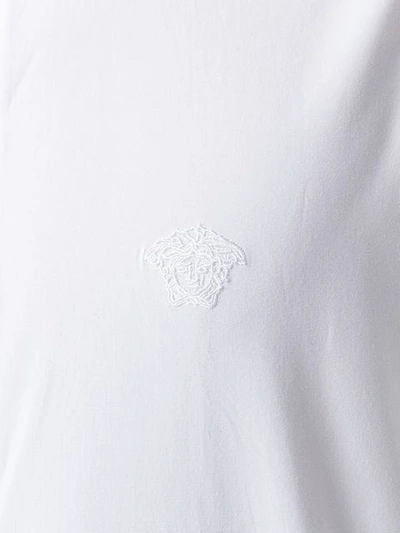 Shop Versace Small Medusa Embroidered Shirt In White