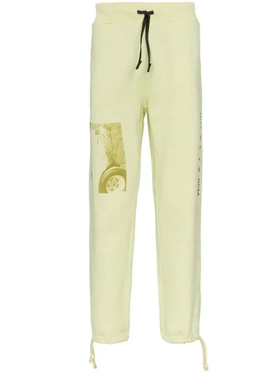 Shop Alyx Printed Image Contrast Drawstring Sweatpants In Yellow