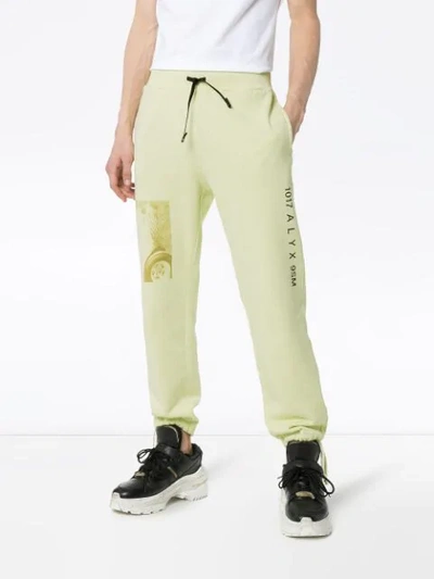 Shop Alyx Printed Image Contrast Drawstring Sweatpants In Yellow