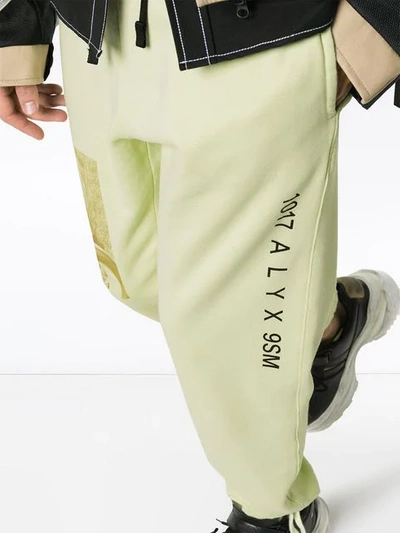 Shop Alyx Printed Image Contrast Drawstring Sweatpants In Yellow