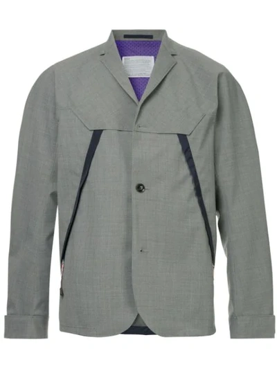 Shop Kolor Hybrid Blazer Jacket - Grey