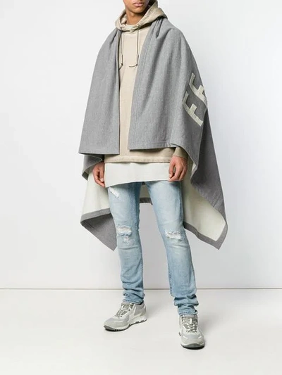 Shop Fear Of God Oversized Poncho In 034 Heather Grey