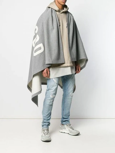 Shop Fear Of God Oversized Poncho In 034 Heather Grey