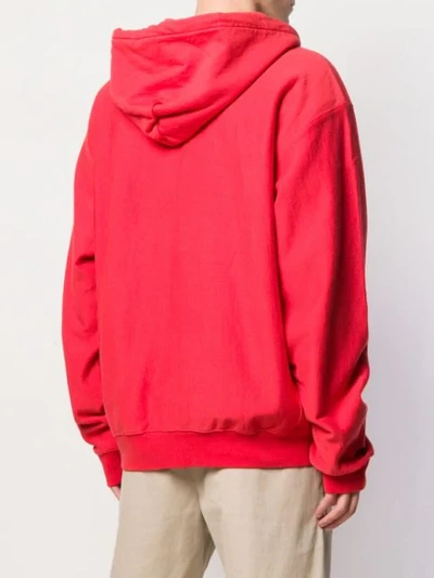 Shop Heron Preston Contrast Trim Logo Hoodie In Red