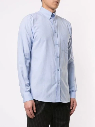Shop Givenchy Logo Embroidered Shirt In Blue