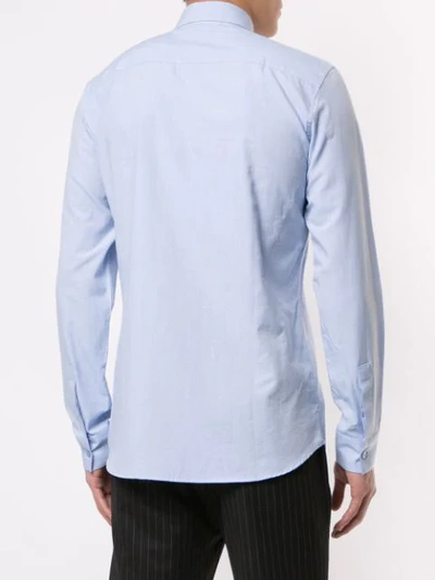 Shop Givenchy Logo Embroidered Shirt In Blue