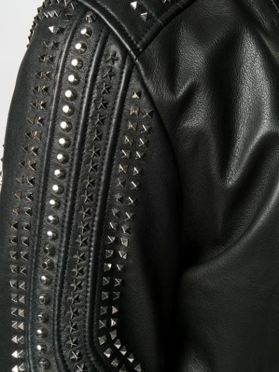 Shop Philipp Plein Studded Biker Jacket In Black