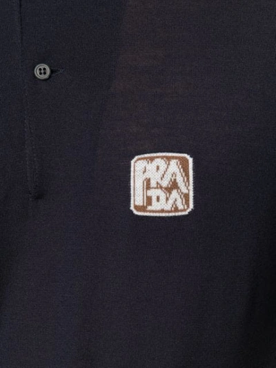 Shop Prada Small Logo Polo Shirt In F0008 Bleu