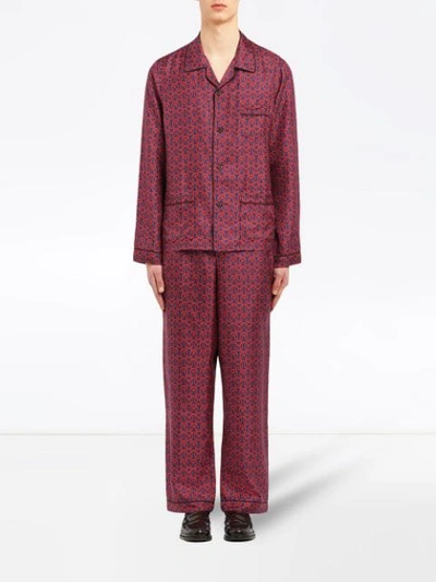 Shop Prada Pyjama Mit Print - Blau In Blue