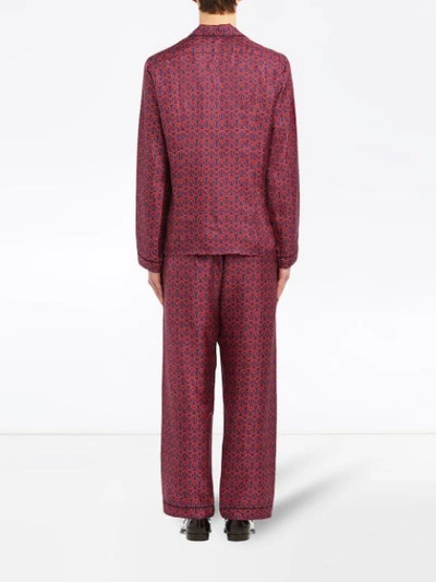 Shop Prada Pyjama Mit Print - Blau In Blue