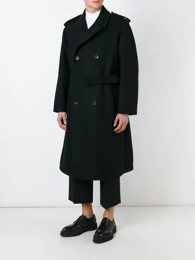 Pre-owned Yohji Yamamoto Vintage Oversized Trench Coat In Black