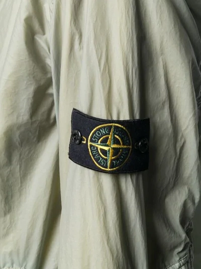 STONE ISLAND HOODED ZIPPED COAT - 绿色