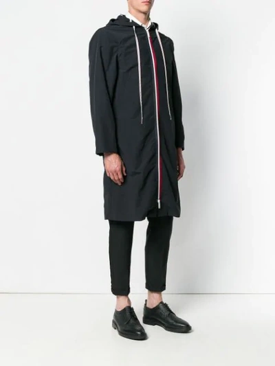 THOM BROWNE SOLID NYLON SWIM PARKA - 黑色