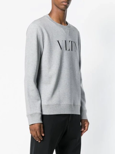 Shop Valentino Vltn Print Sweatshirt In Grey